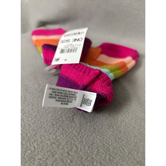 On 34th Women's Cozy Colorblocked Multicolor Fingerless Gloves One Size NWT's - Picture 6 of 7